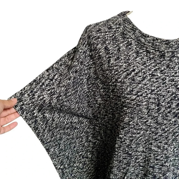 Lou & Grey Marled Knit Cotton Poncho Neutral Oversized Pullover XS/S - Picture 8 of 16